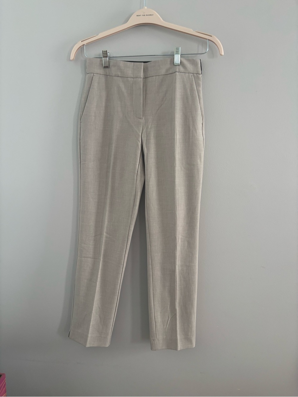 Zara Light Gray Straight Leg Work Trousers